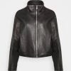 DRYKORN IDORE - Leather Jacket - Schwarz -Trend Code Shop dba333e25b96498e98a74cf84ef51281